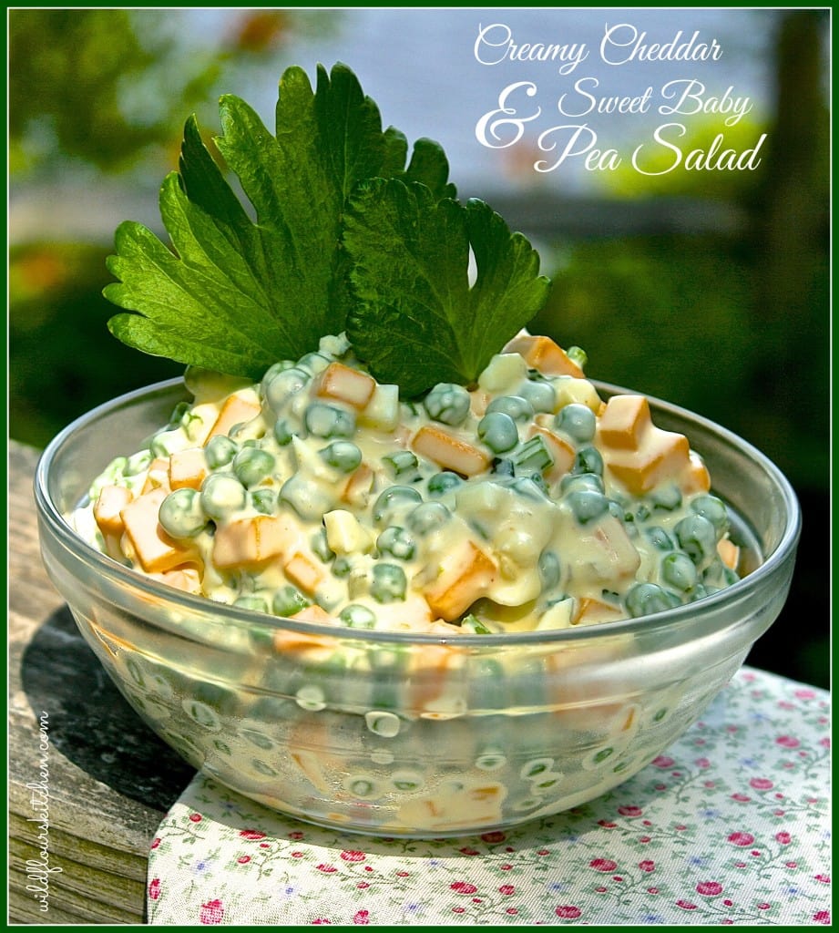 pea salad with cheddar