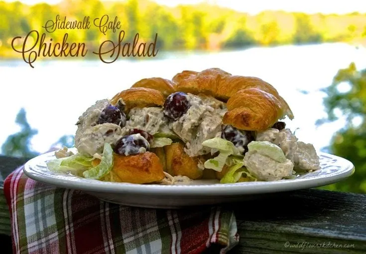 Sidewalk Cafe Chicken Salad with Red Grapes, Pecans, Celery & Tarragon on Toasted Croissants