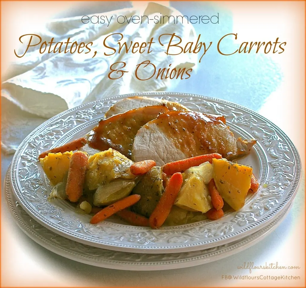 oven pot's carrots and onions