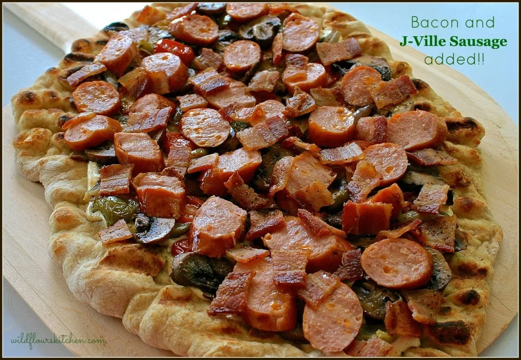 J-Ville sausage on grilled pizza