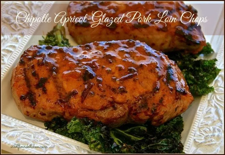 Grilled Chipotle Apricot-Glazed Pork Loin Chops
