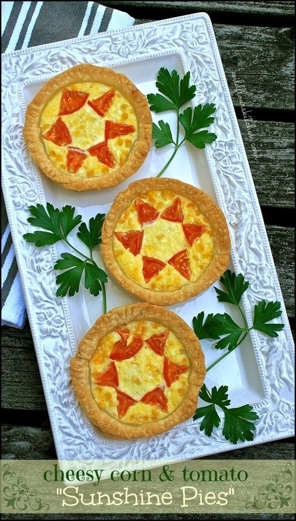 corn & tomato sunshine pies