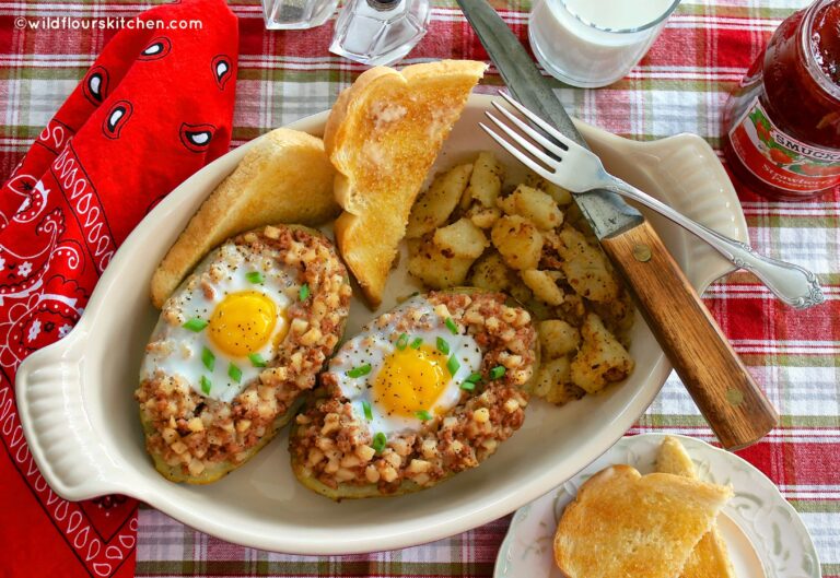 Twice-Baked "Egg in the Nest" Flannel Potatoes