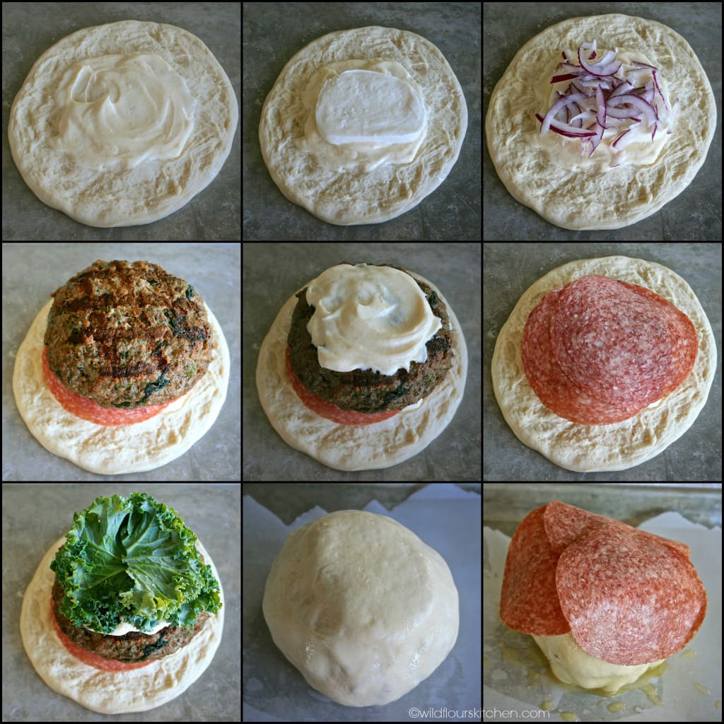 spinach buger bomb collage
