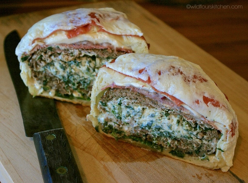 spinach burger bomb sliced