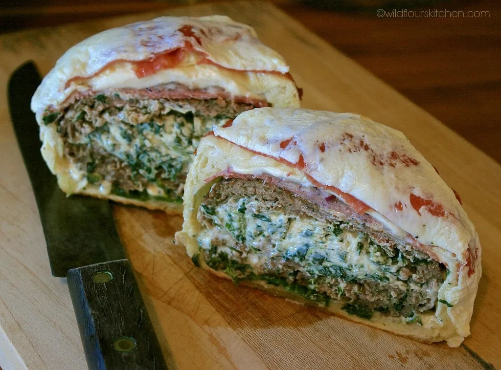 spinach burger bomb sliced