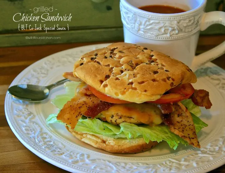 Restaurant Fake-Out Grilled Chicken Sandwich BLT-Syle with Co-Jack & Special Sauce