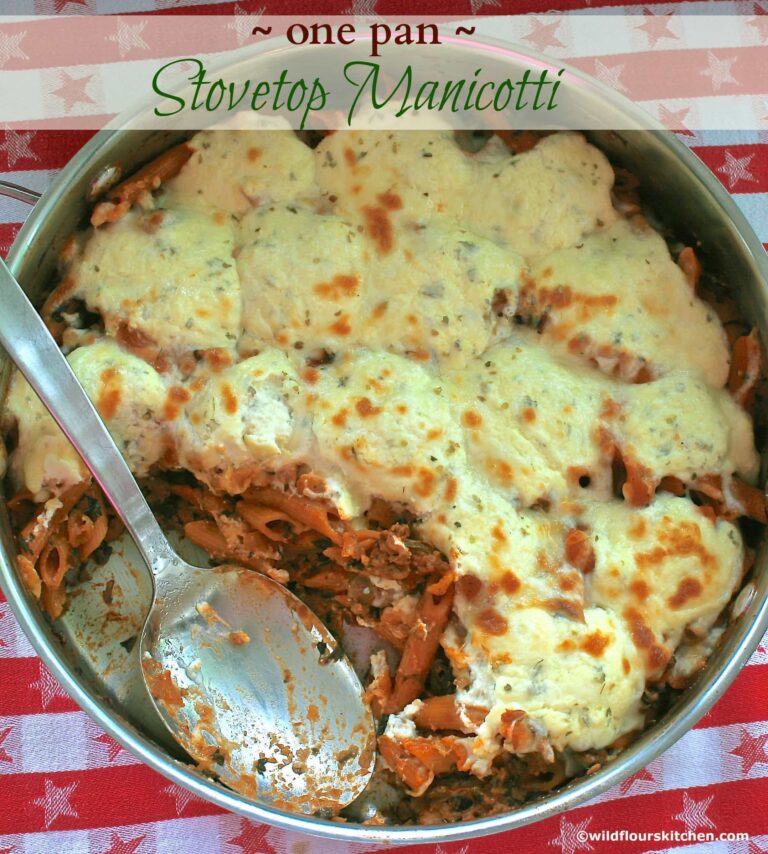 One Pan Stovetop Cheesy Meaty Penne Pasta "Manicotti"