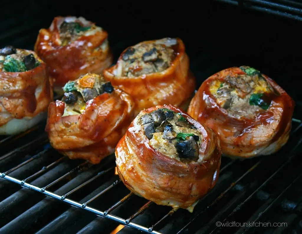 stuffed onions on grill