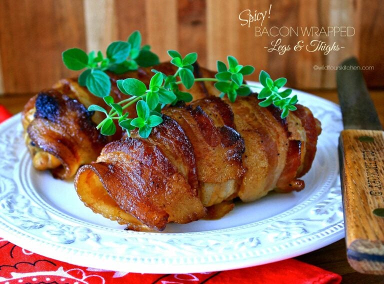 Spicy Bacon Wrapped Chicken Legs & Thighs