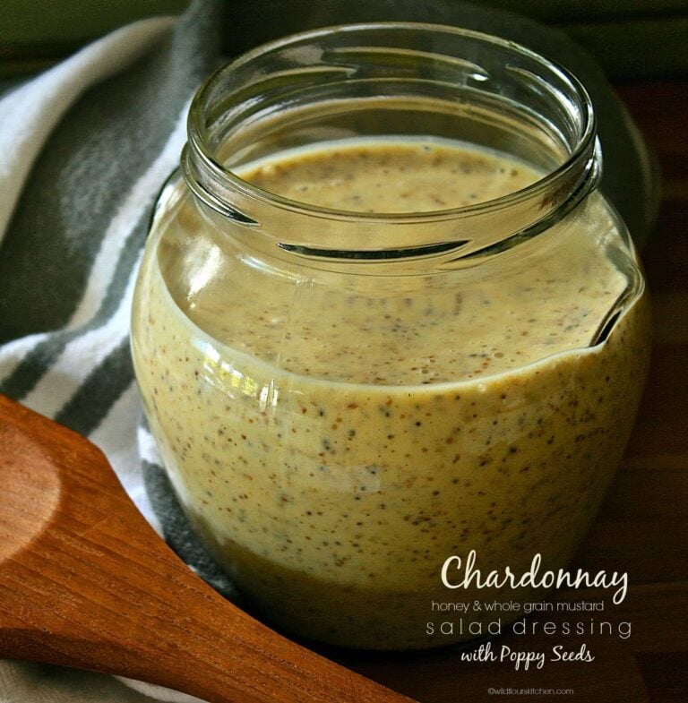 Chardonnay, Whole Grain Mustard & Honey Salad Dressing with Poppy Seeds