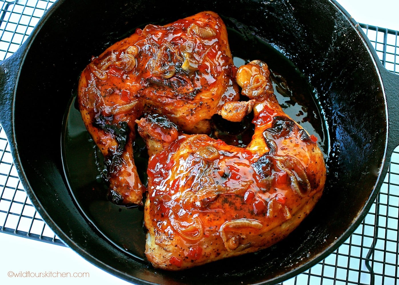 Barbecue Sauce & CranberryPepper Jelly Chicken Quarters Wildflour's