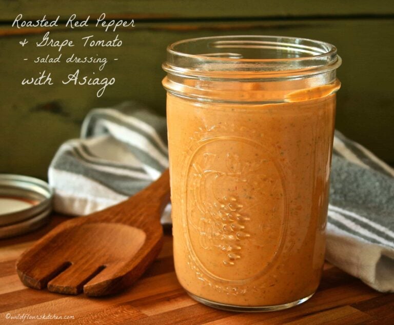 Roasted Red Pepper & Grape Tomato Ranch Salad Dressing (or Dip!) with Asiago