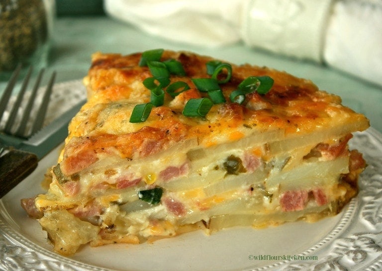 Cheesy Scalloped Ham, Canadian Bacon & Potato Casserole