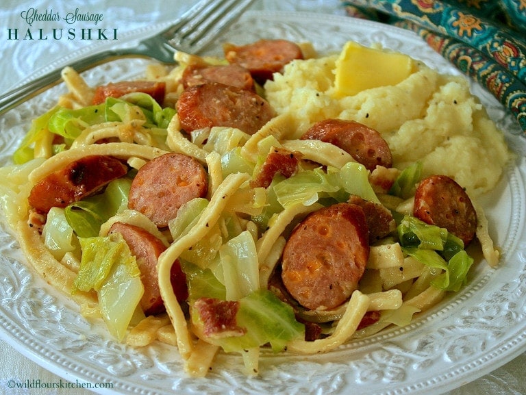 Bacon & Cheddar Sausage Halushki