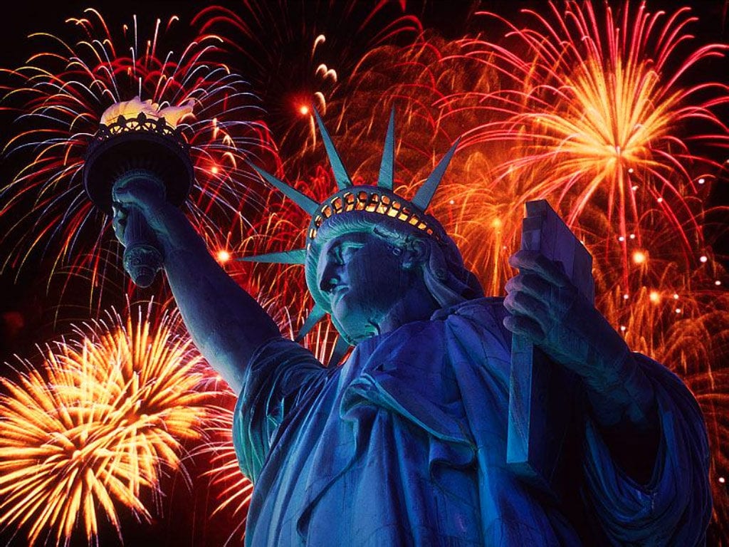 fireworks:statue of liberty