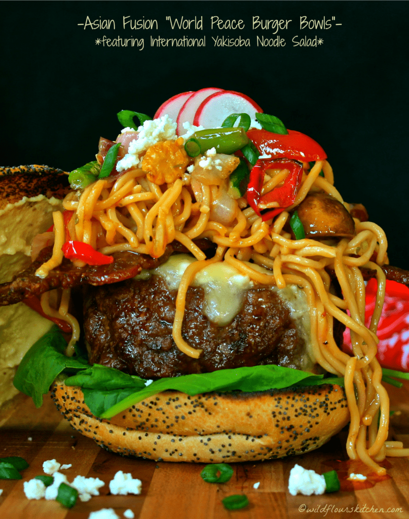 International Yakisoba Noodle Salad Burger!