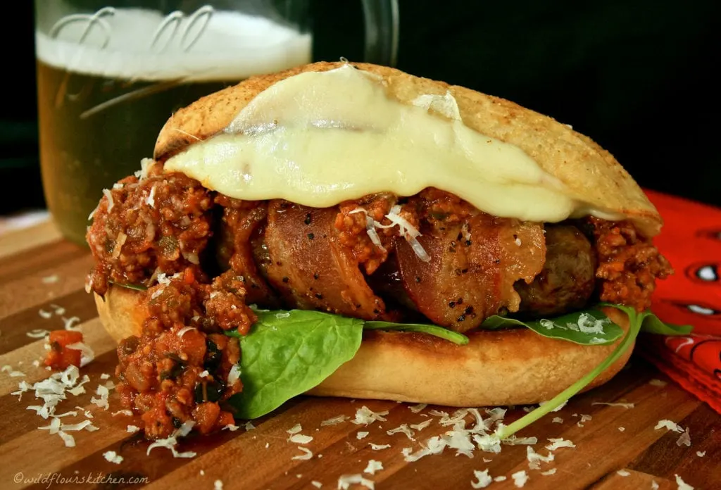 Bacon Wrapped Brats Bolognese!