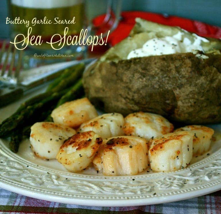 Buttery Garlic Seared Sea Scallops