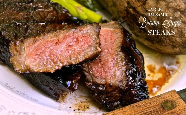 Garlic Balsamic Brown Sugar Steaks