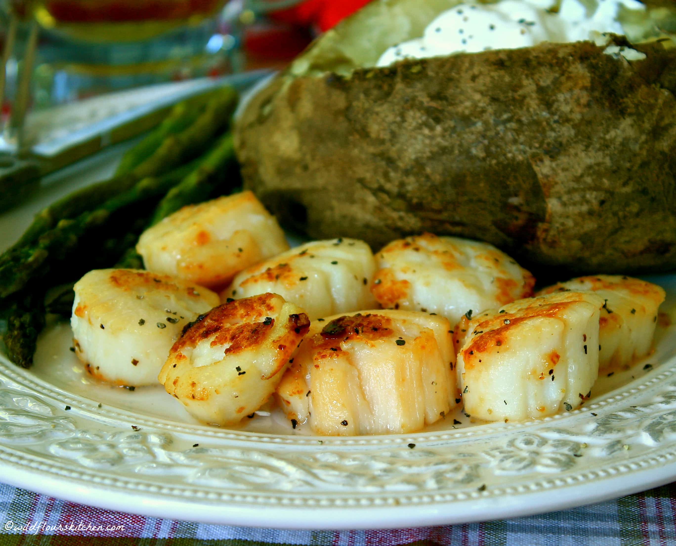 Buttery Garlic Seared Sea Scallops Wildflour's Cottage Kitchen