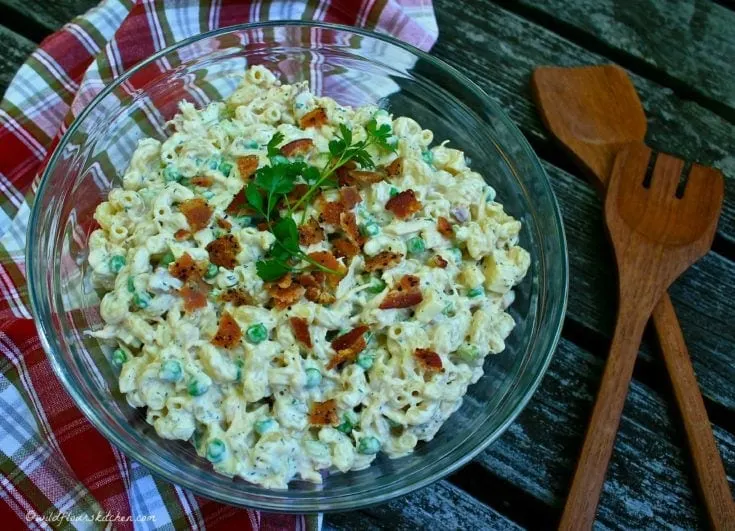 Bacon White Cheddar Ranch Chicken Macaroni Salad