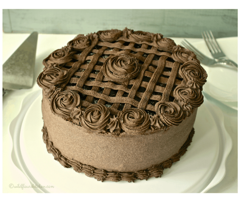 Sinful Special Dark Chocolate Layer Cake with Black Sweet Cherries