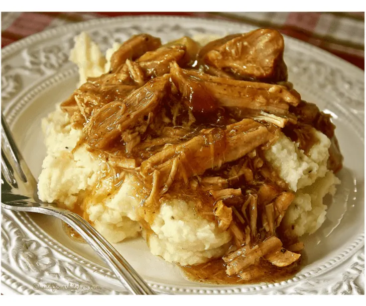 Slow Cooker French Onion Pulled Pork & Gravy