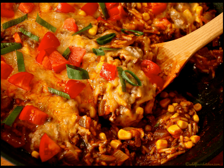 One Pan Southwestern Ground Beef & Dirty Rice Casserole