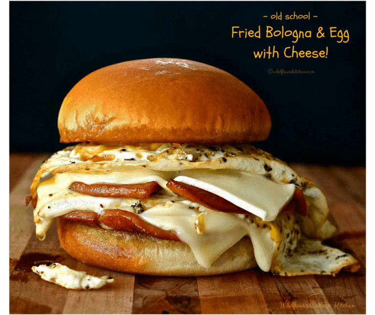 Old School Fried Garlic Bologna & Egg Sandwich with Cheese