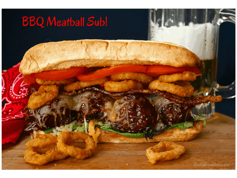 Cheesy Barbecued Bacon Meatball Sub