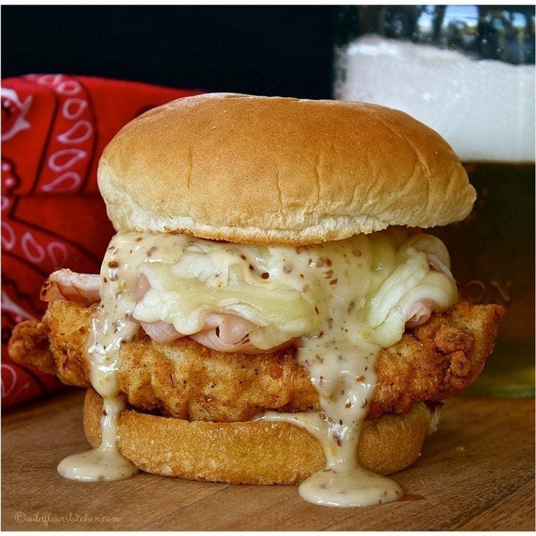 Chicken Cordon Bleu Sandwiches with Maple Mustard Sauce