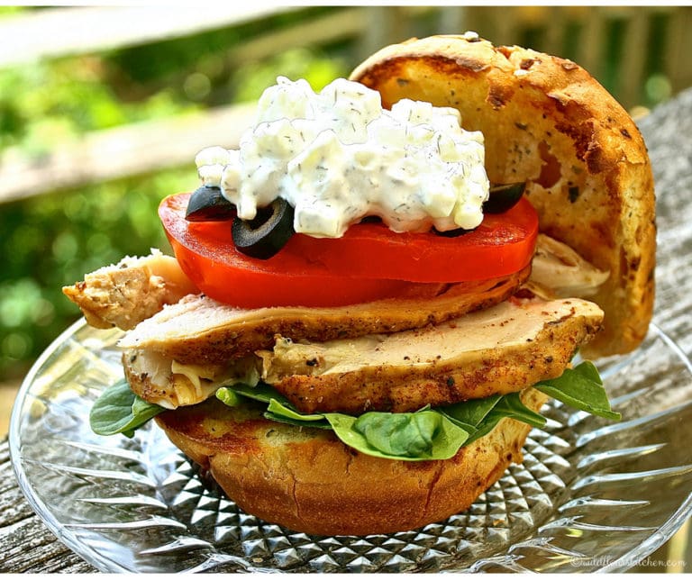 Spicy Smoked Chicken & Cheesy Tzatziki Sandwich