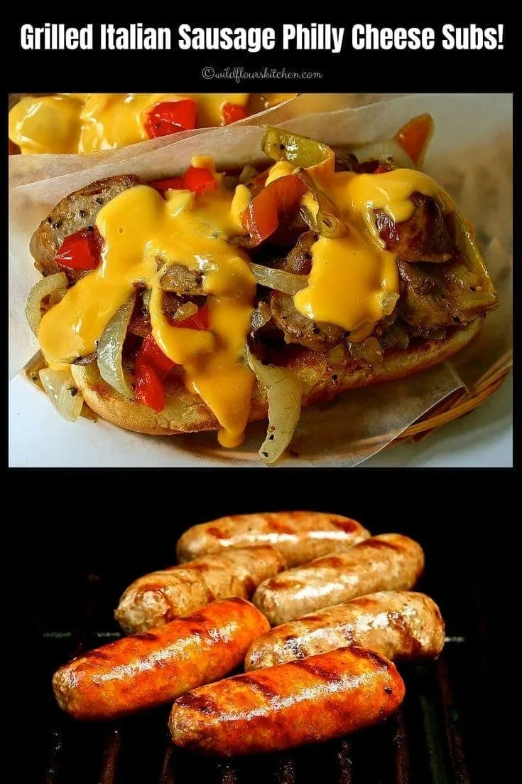 Grilled Italian Sausage Philly Cheesesteak Sandwiches