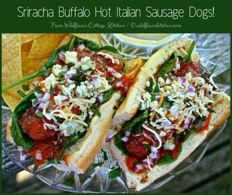 Sriracha Buffalo Hot Italian Sausage Dogs