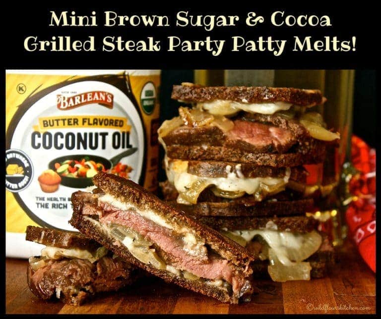Mini Brown Sugar & Cocoa Grilled Steak Patty Melts #Choctoberfest 2018