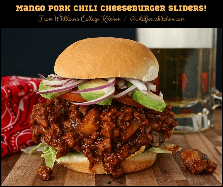 Mango Pork Chili Cheese Burger Sliders