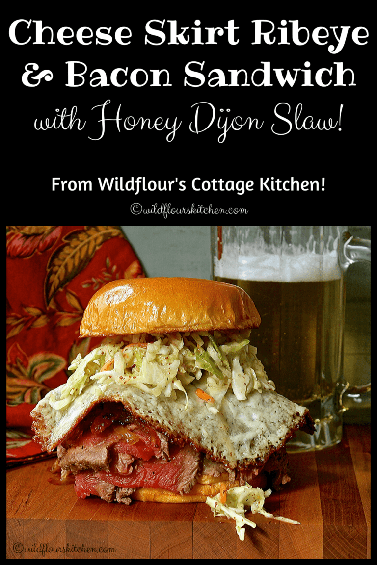 Cheese Skirt Ribeye and Bacon Sandwich with Honey Dijon Slaw