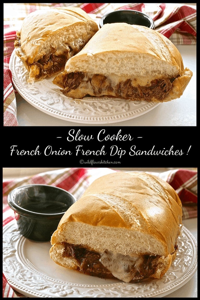 Slow Cooker French Onion French Dip Sandwiches