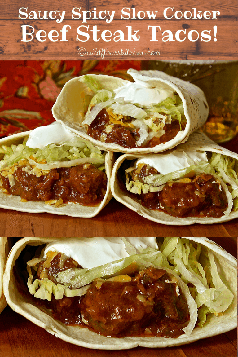 Saucy Spicy Slow Cooker Beef Steak Tacos