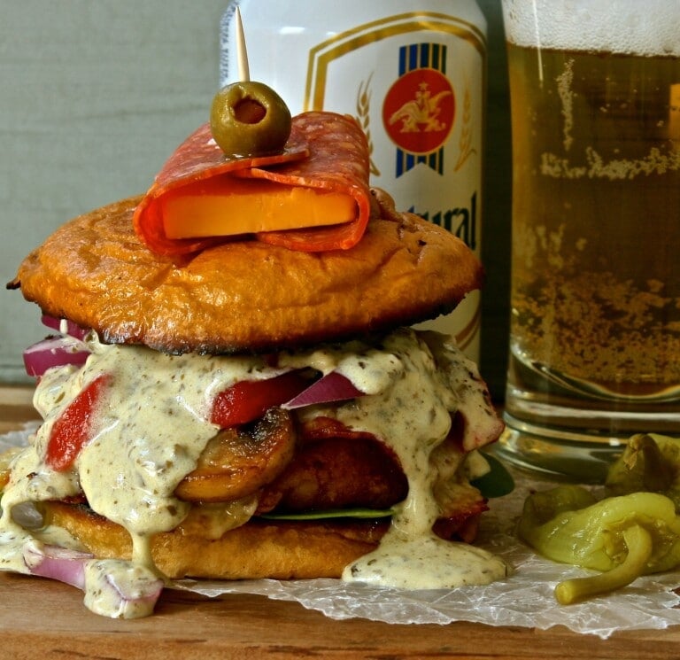 The Ultimate Italian-Style Pesto Alfredo Fried Chicken Sandwich