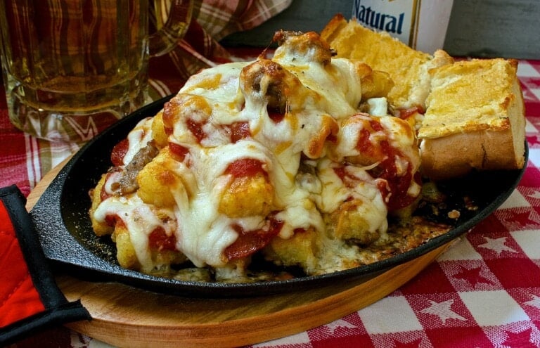 Loaded Sausage and Pepperoni Pizza Tots